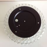 Round ceiling lamp in bubbled glass / vintage 60s-70s