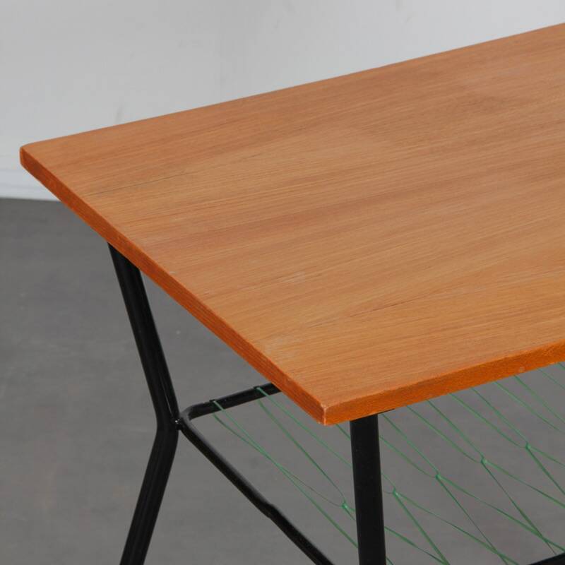 Vintage metal and wood table from the 1960s