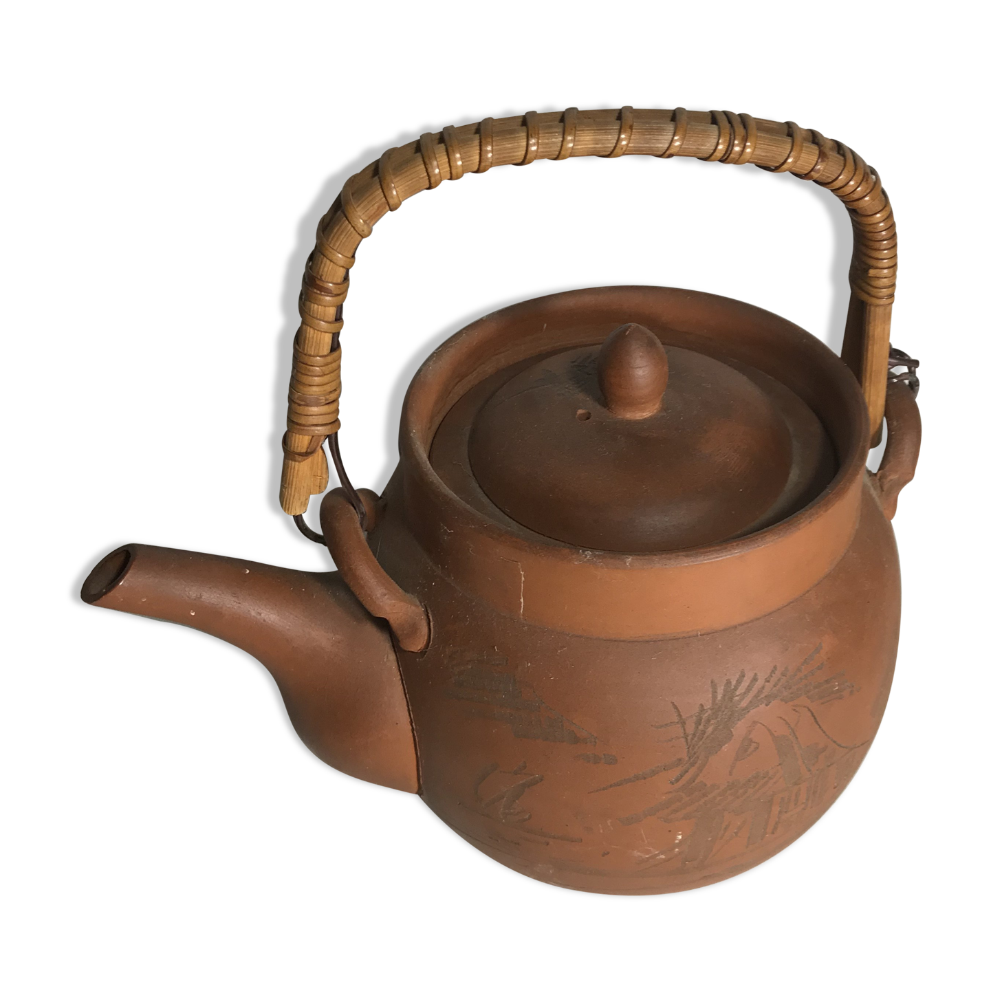 Antique terracotta teapot