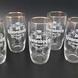Vintage beer glasses - series of 5 of the brand KRONENBOURG (60's)