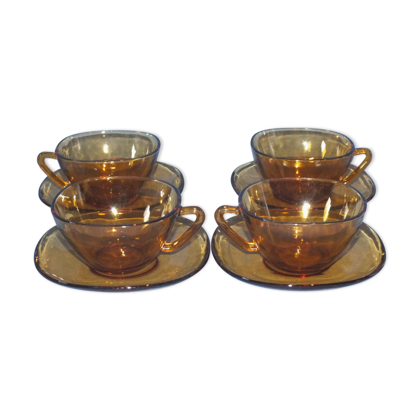 Set of 4 cups vintage vereco lunch