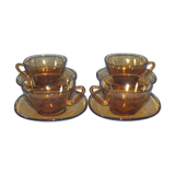 Set of 4 cups vintage vereco lunch