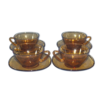 Set of 4 cups vintage vereco lunch