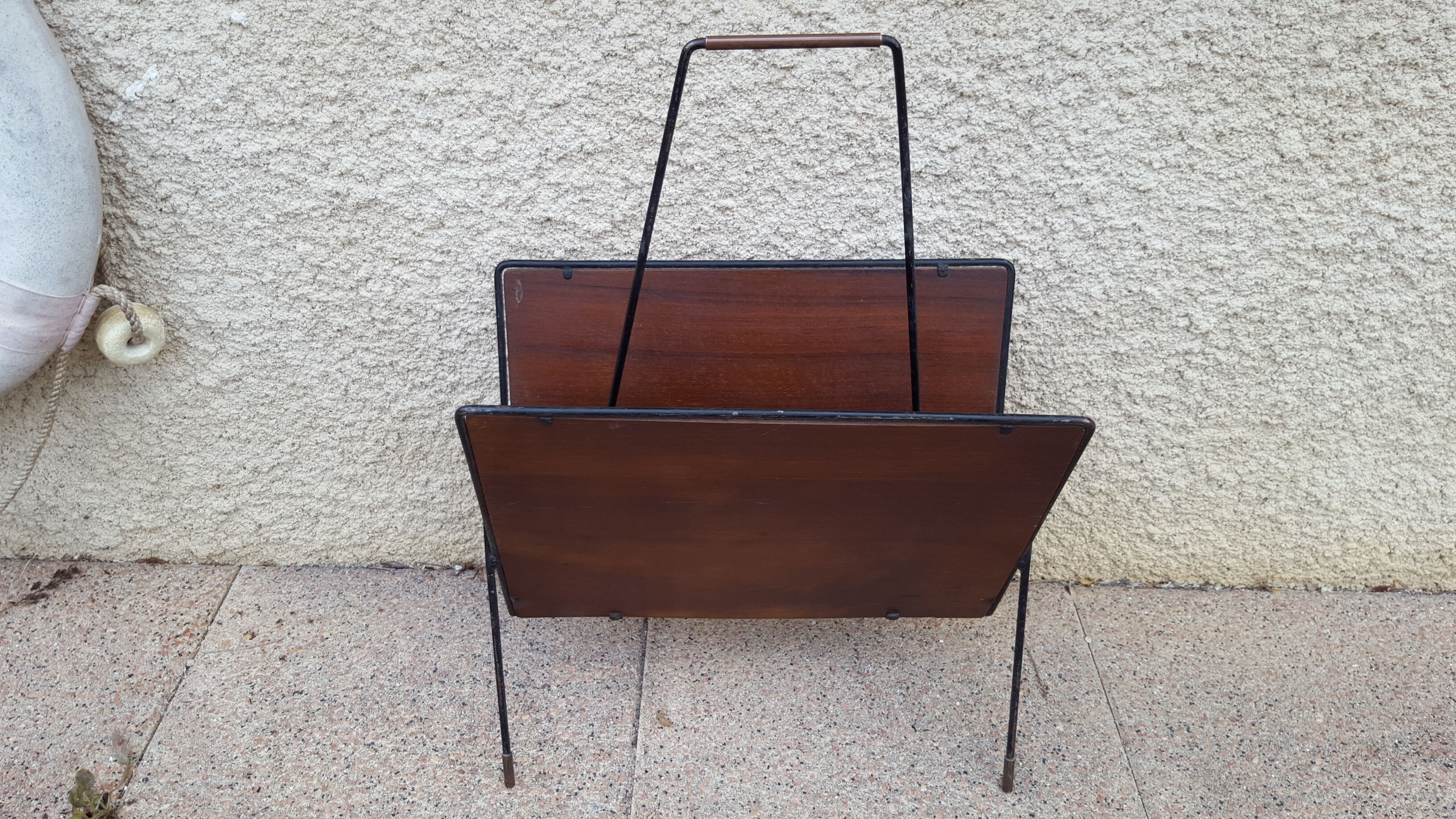 1960s wood/metal magazine holder