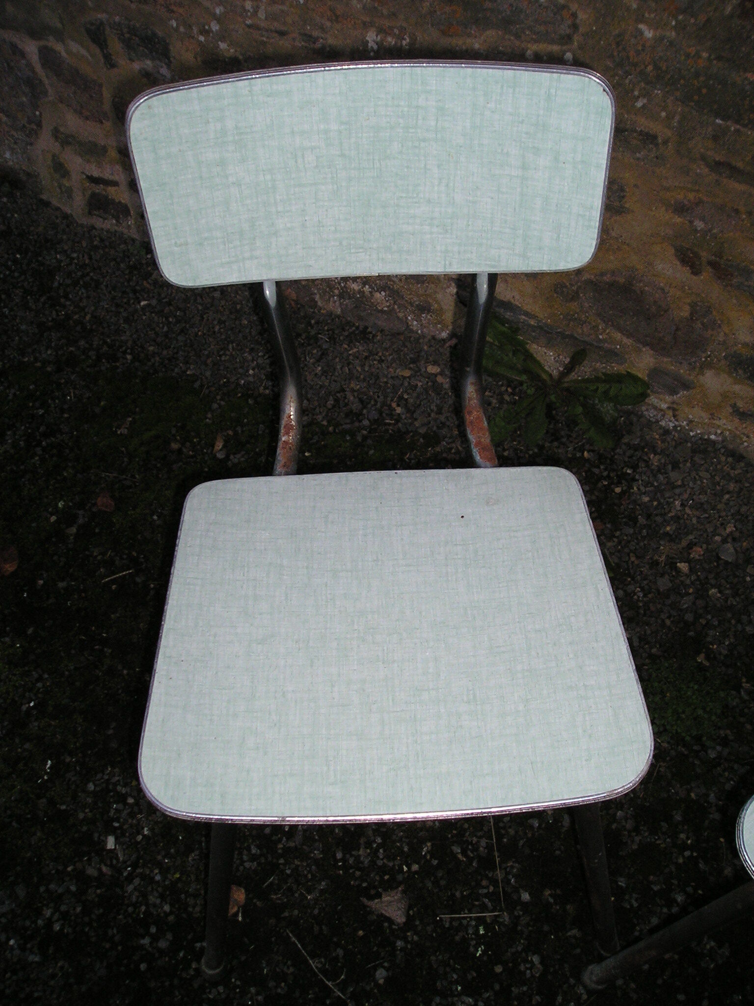 Pair of chrome chairs in formica Plastilux