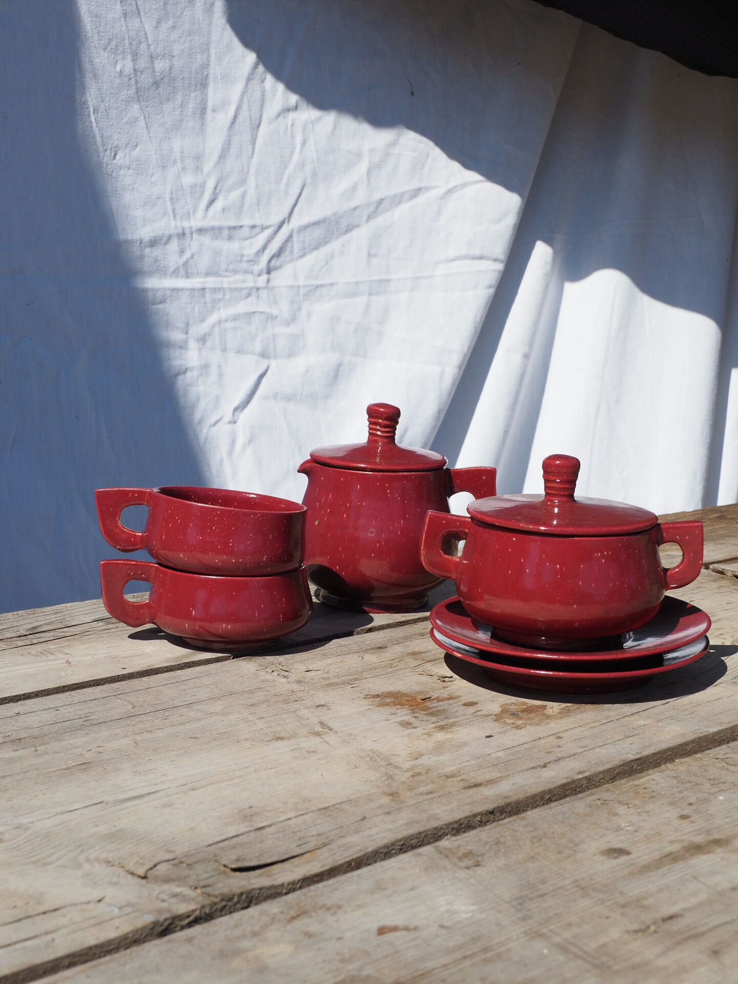 Art Deco Red Tea/Coffee Set