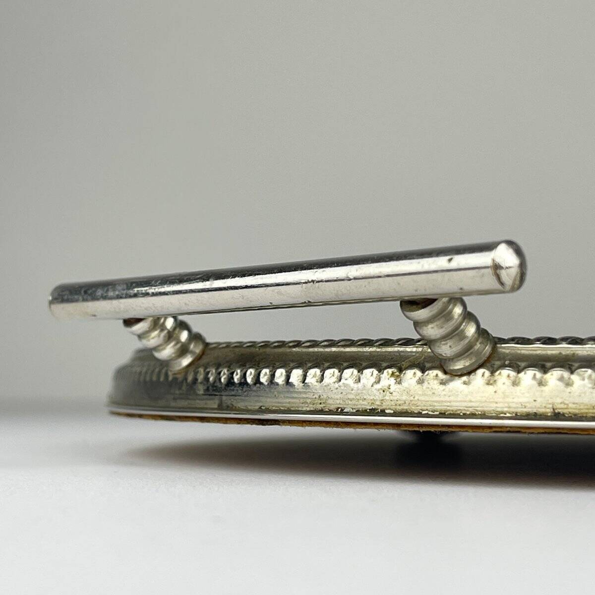 Vintage metal tray with mirror, Italy, 1970s