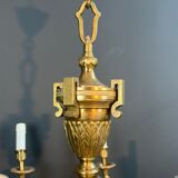 Important Louis XVI style chiseled bronze chandelier with 8 light arms by Lucien Gau