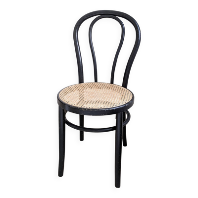 Chaise de café vintage Bugholz noir Wiener Geflecht Chaise de salle à manger