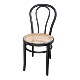 Chaise de café vintage Bugholz noir Wiener Geflecht Chaise de salle à manger