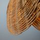 Wicker organic modern pendant lamp with overlapping petal shade, late 20th century