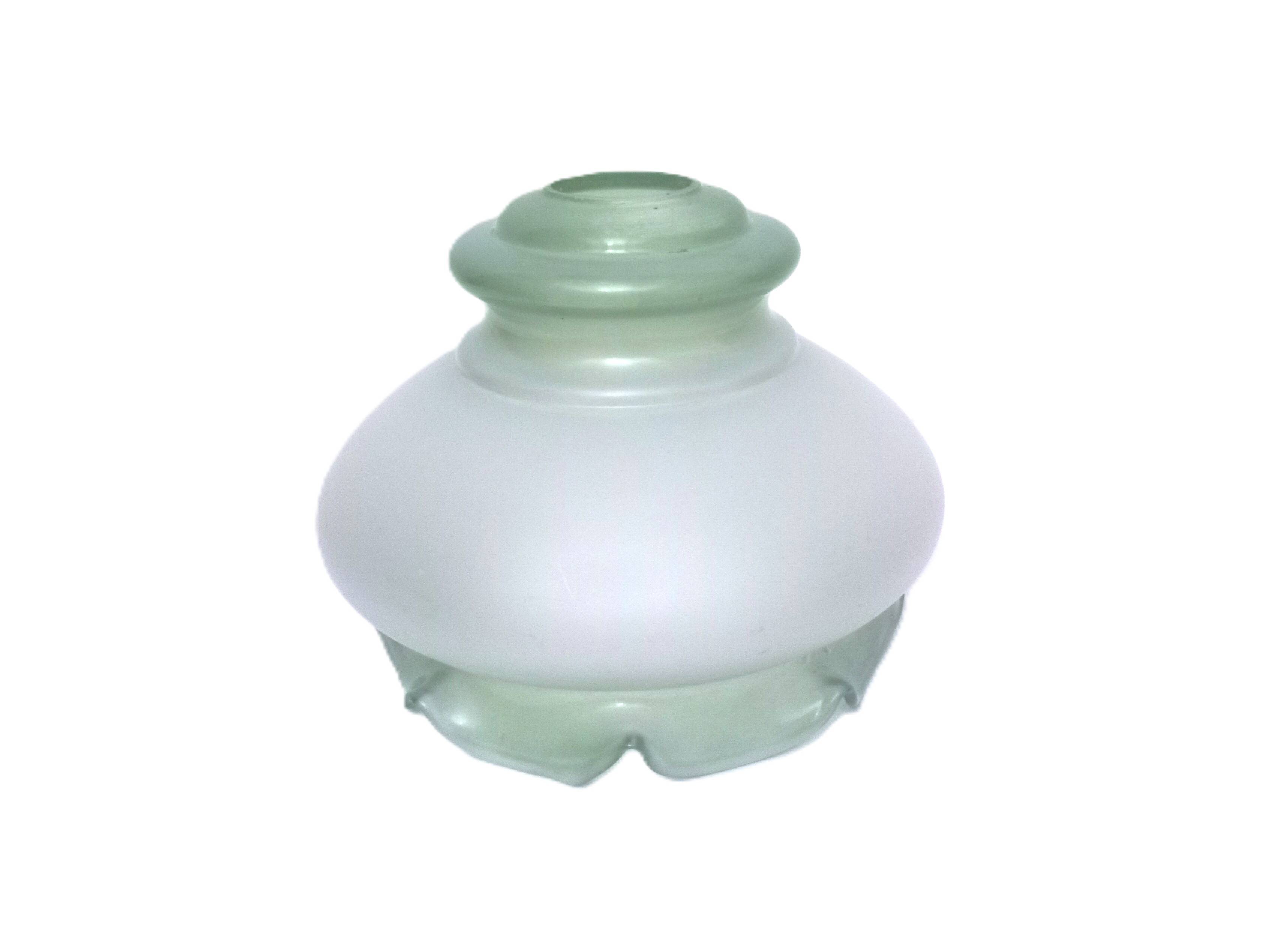 Opaline glass globe for green and white pendant light