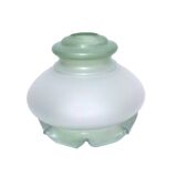 Globe en verre opaline pour luminaire suspension vert et blanc