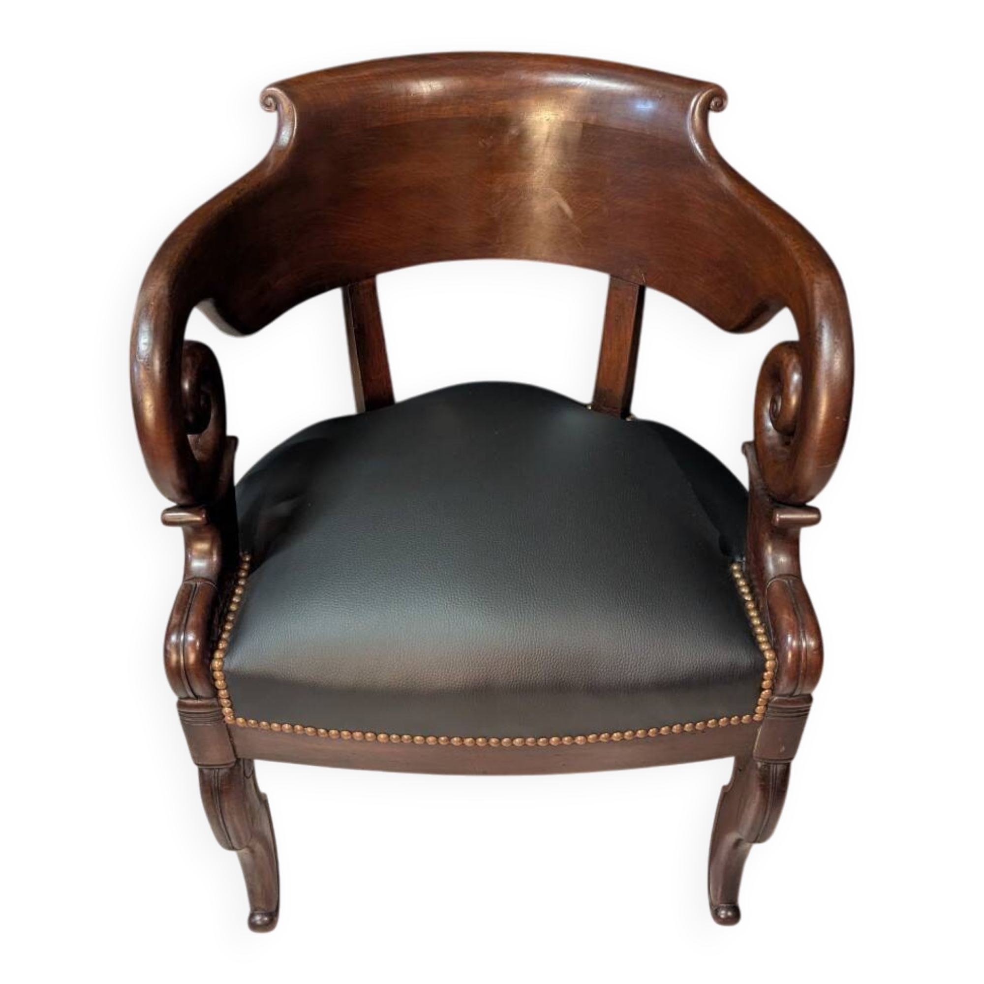 Empire armchair in mahogany