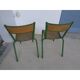 Lot de chaises en métal et bois