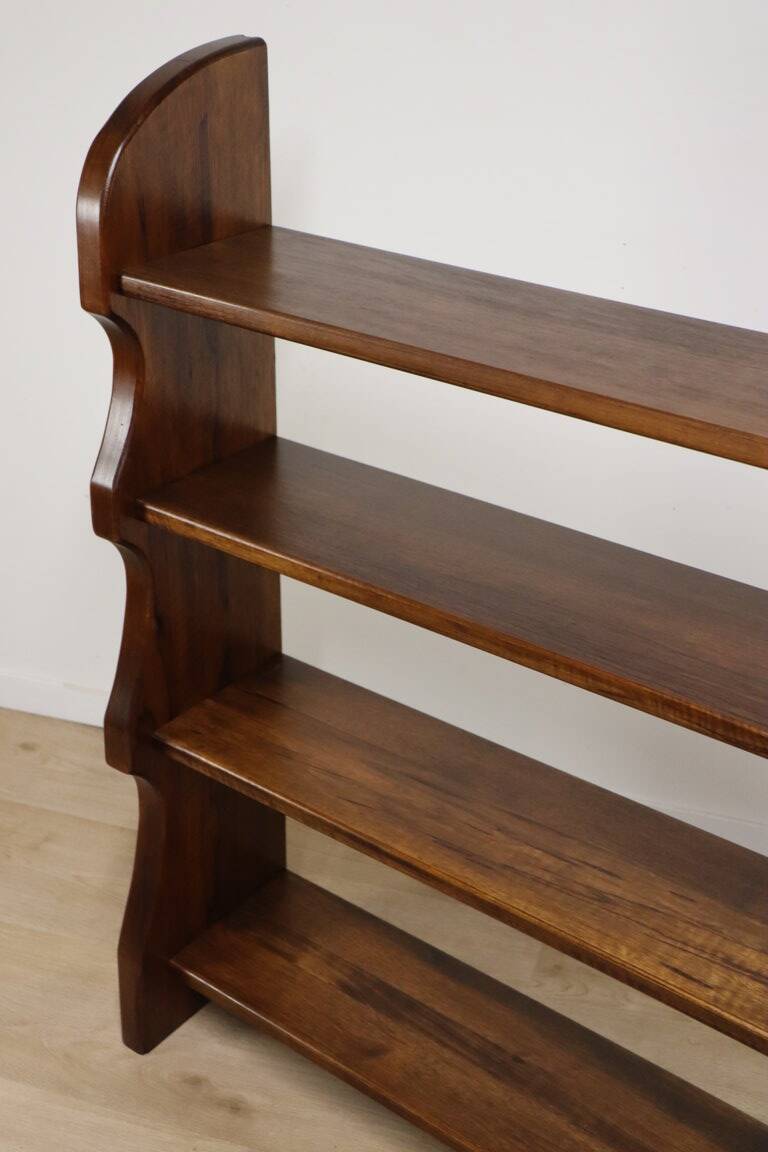 Vintage brutalist solid wood shelf - 1950