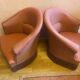Paire de fauteuils crapaud de couleur rose
