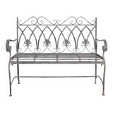 Iron garden bench Fleurs de Lys