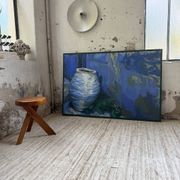 Peinture XL jarre bleue Saunière Audouze