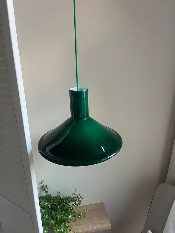 Suspension vintage Holmegaard P&T - Michael Bang - Lampe design danoise en verre