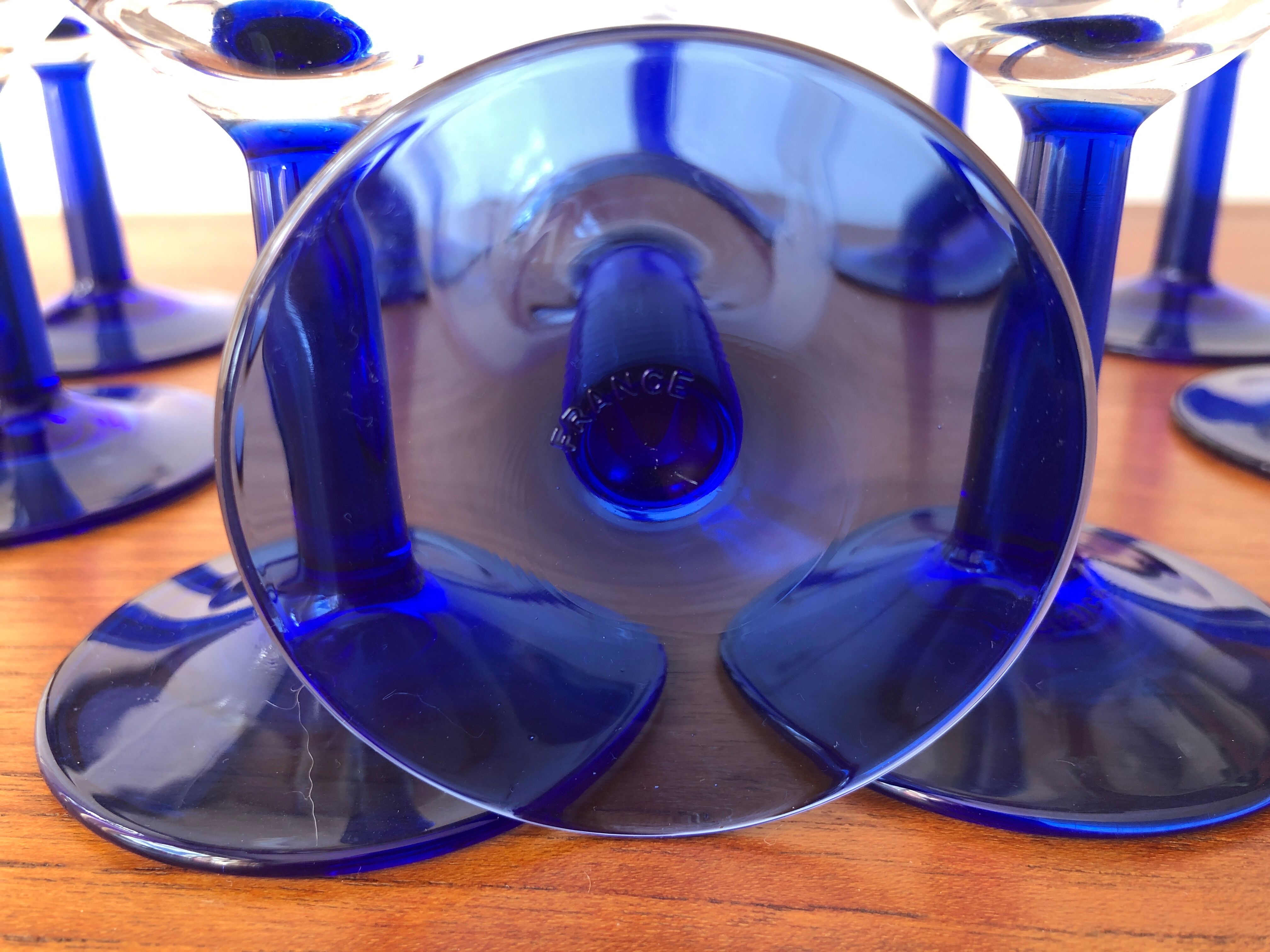 Vintage cobalt blue stemmed lenses