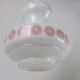 Vintage French pendant light in cream-white glass with pink flowers