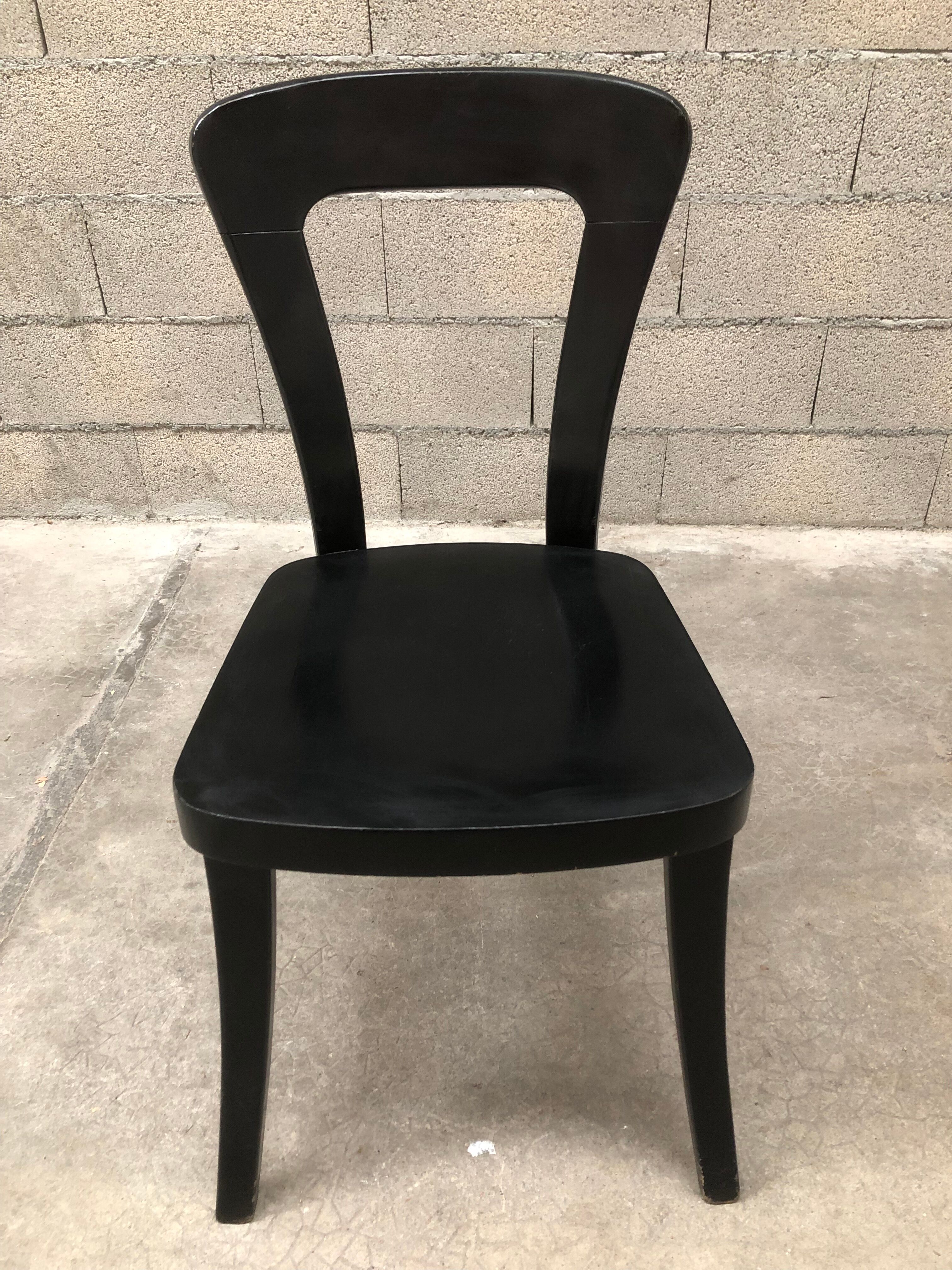 Series 12 black bistro chairs of the 70s