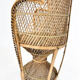 Vintage bohemian peacock wicker chair