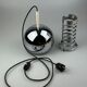 60s 70s table lamp ball lamp spring chrome metal space age design