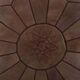 Brown leather pouf - handmade Morocco