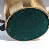 70s brass table lamp with floral velvet shade