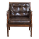 Vintage 1970s Design Armchair Made of Wood, Leather, and Webbing