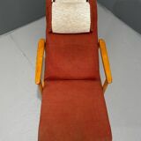 Scandinavian Beech Reclining Armchair, Sweden, 1950s
