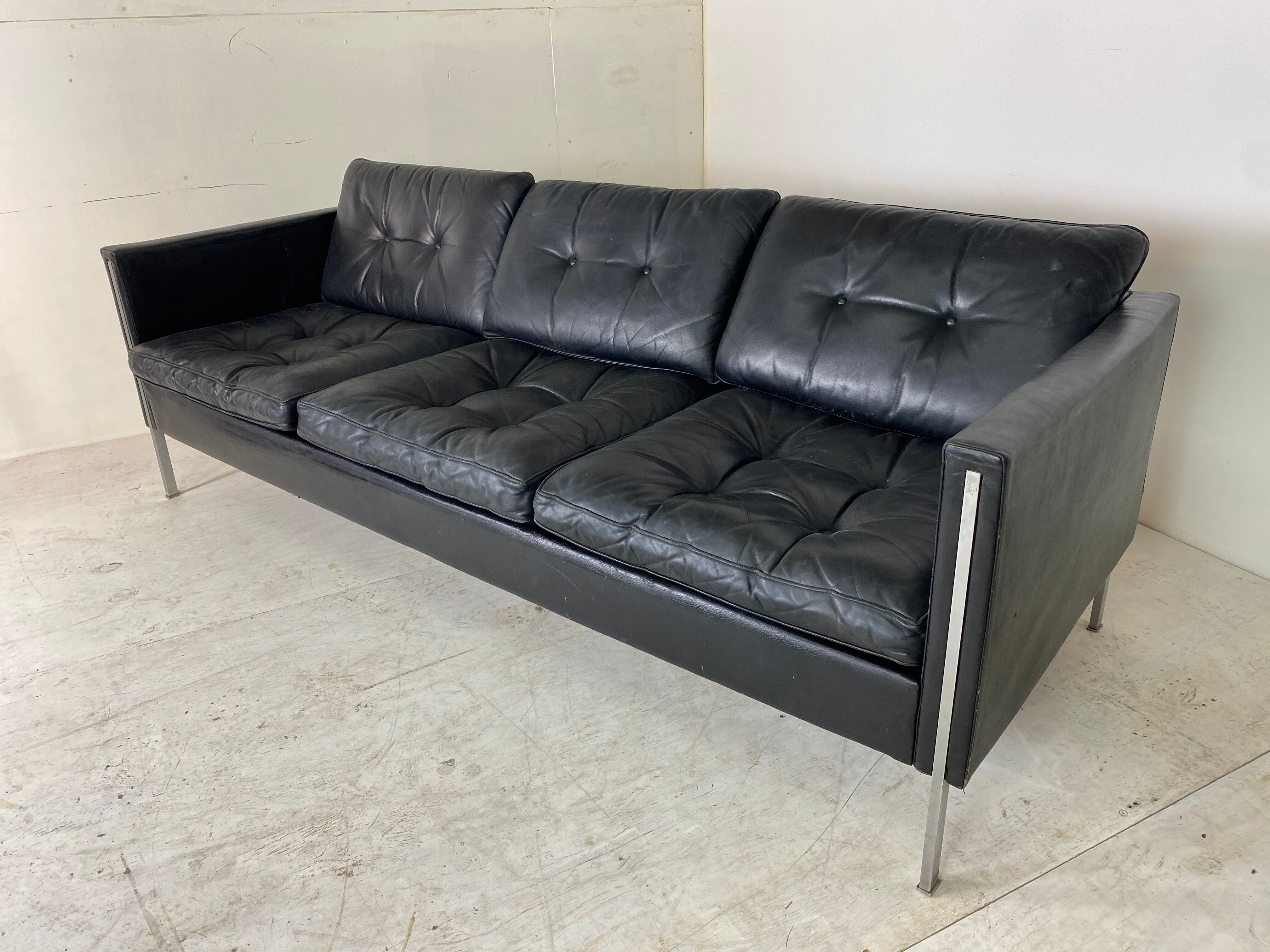 Leather No. 442/3 Sofa by Pierre Paulin for Artifort, 1960s