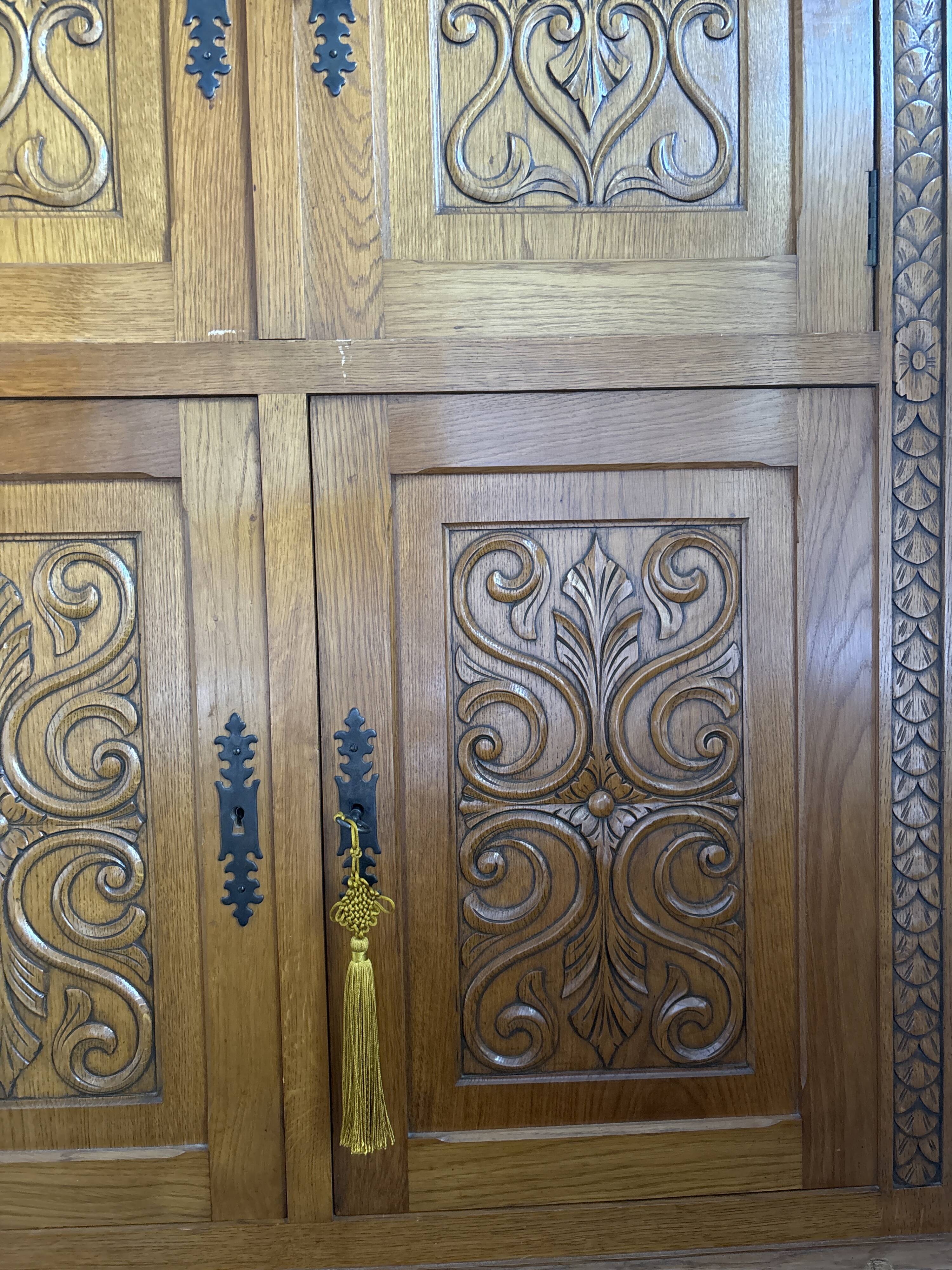 Vintage carved wood cabinet