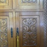 Vintage carved wood cabinet