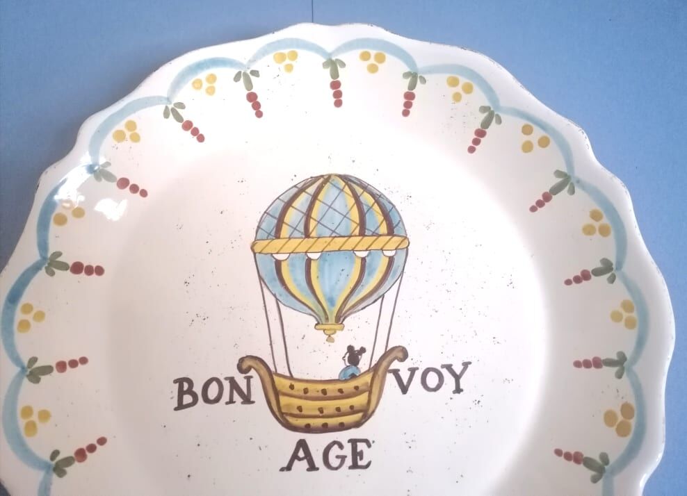 Plate decoration with balloon earthenware Hadancourt