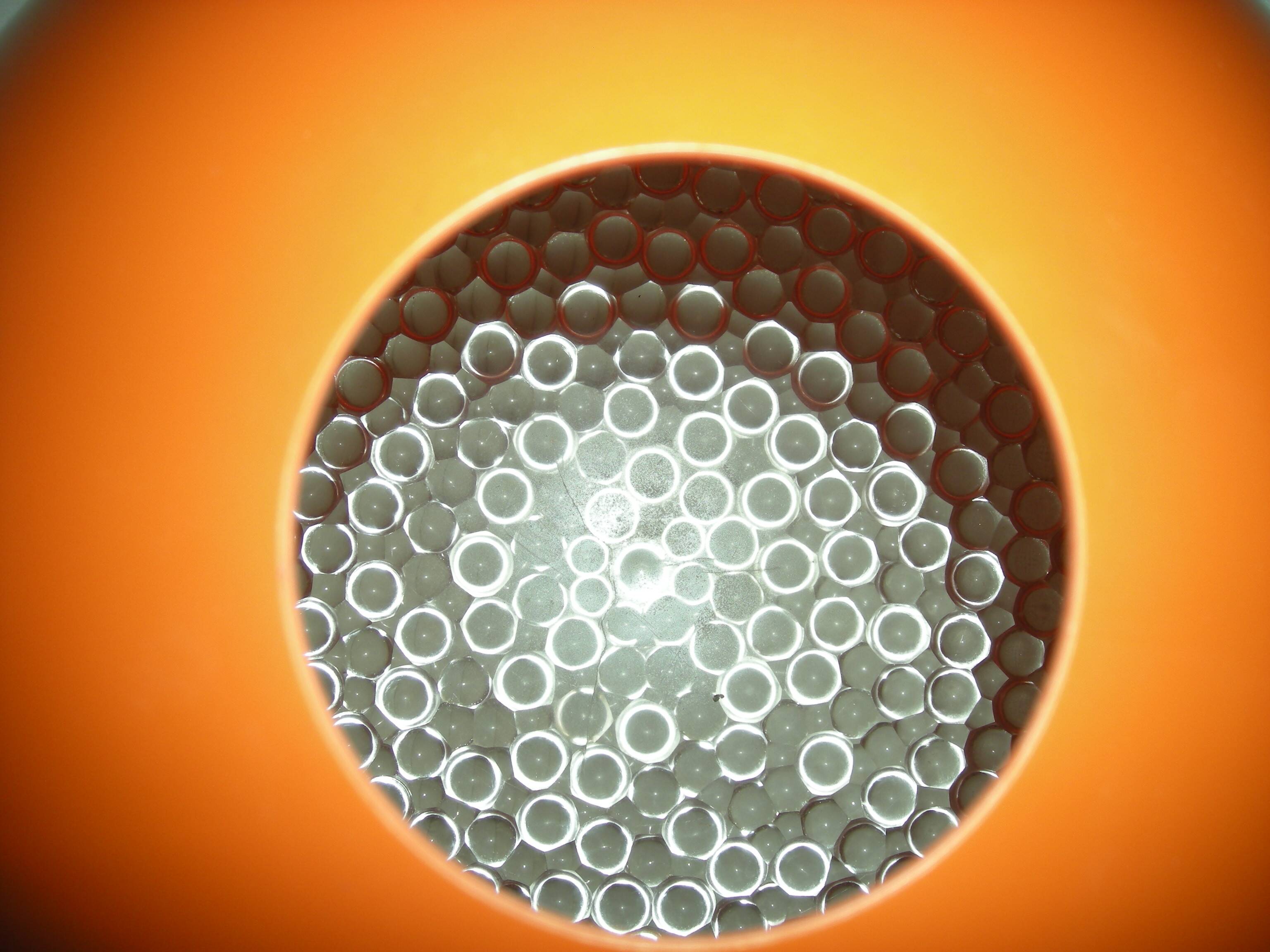 orange pendant light from the 70s