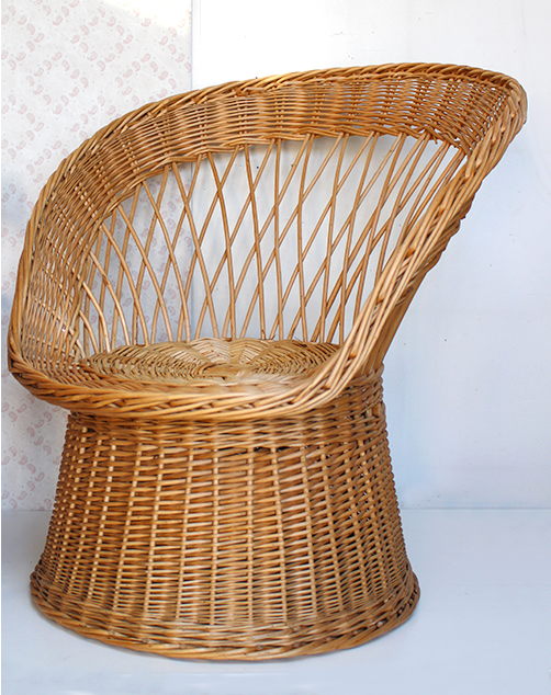 Rattan armchair back fan