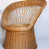 Rattan armchair back fan