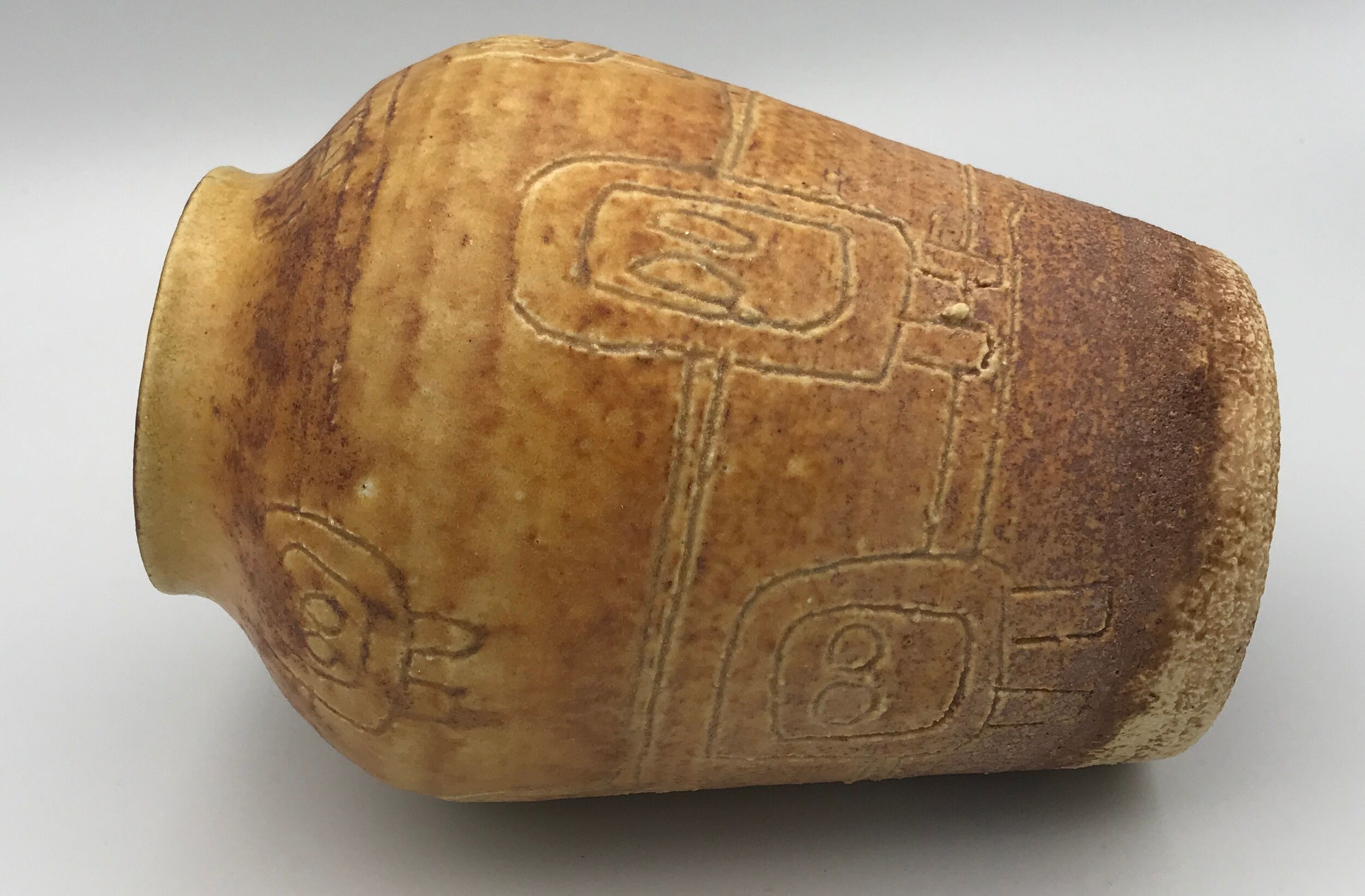 Artistic Vase in Ceramic ACOLAY style Brutalist, vintage, signed Hubert GUY