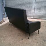 Vintage black skai sofa