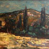 Landscape of Provence, 20th century, signed, oil on canvas, 50x65cm, unframed