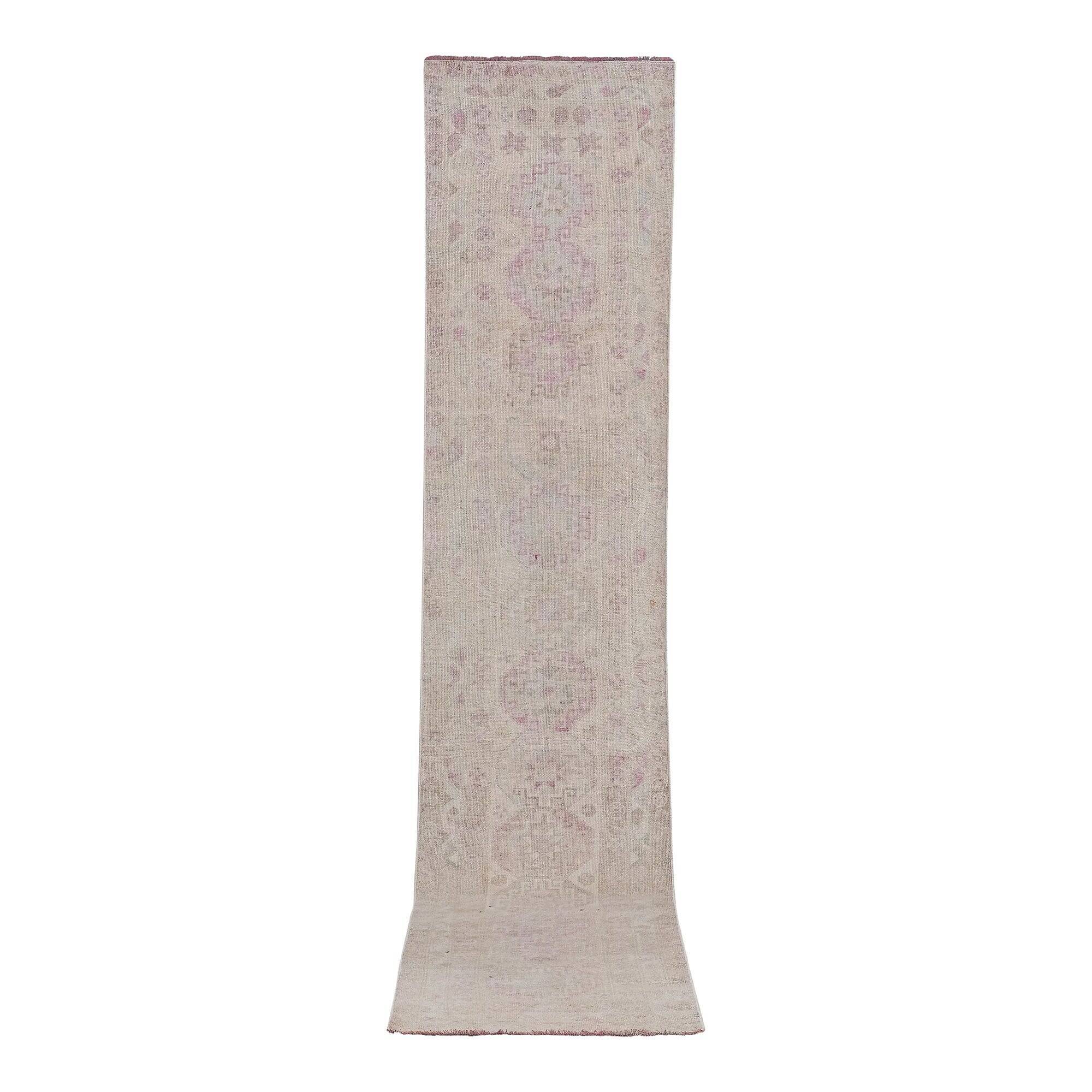Vintage Turkish hallway rug 92x440 cm