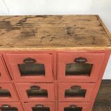 Former craft furniture with seed grocery drawers early 20th patinated