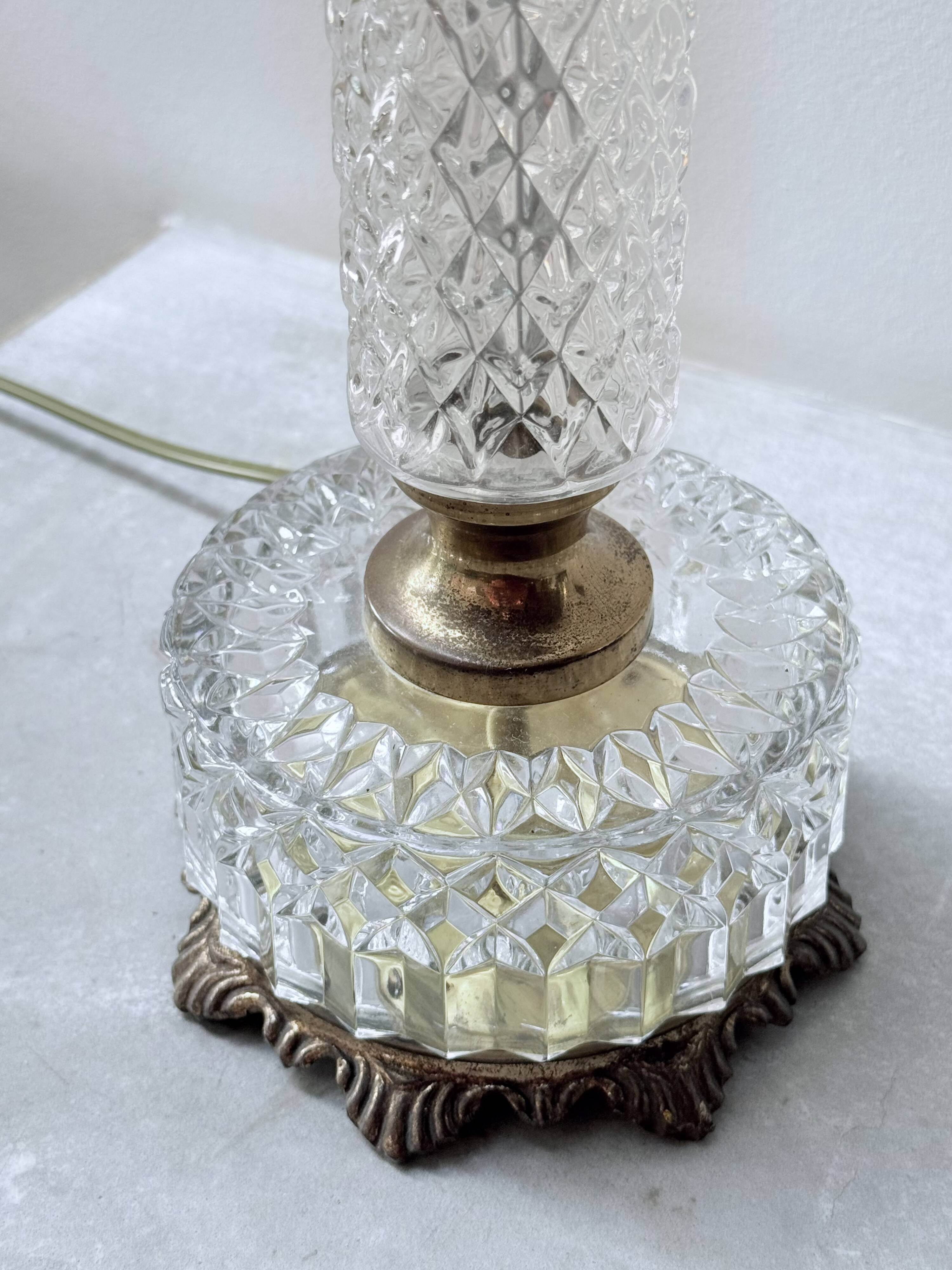Vintage lamp 1960 Glass and Brass