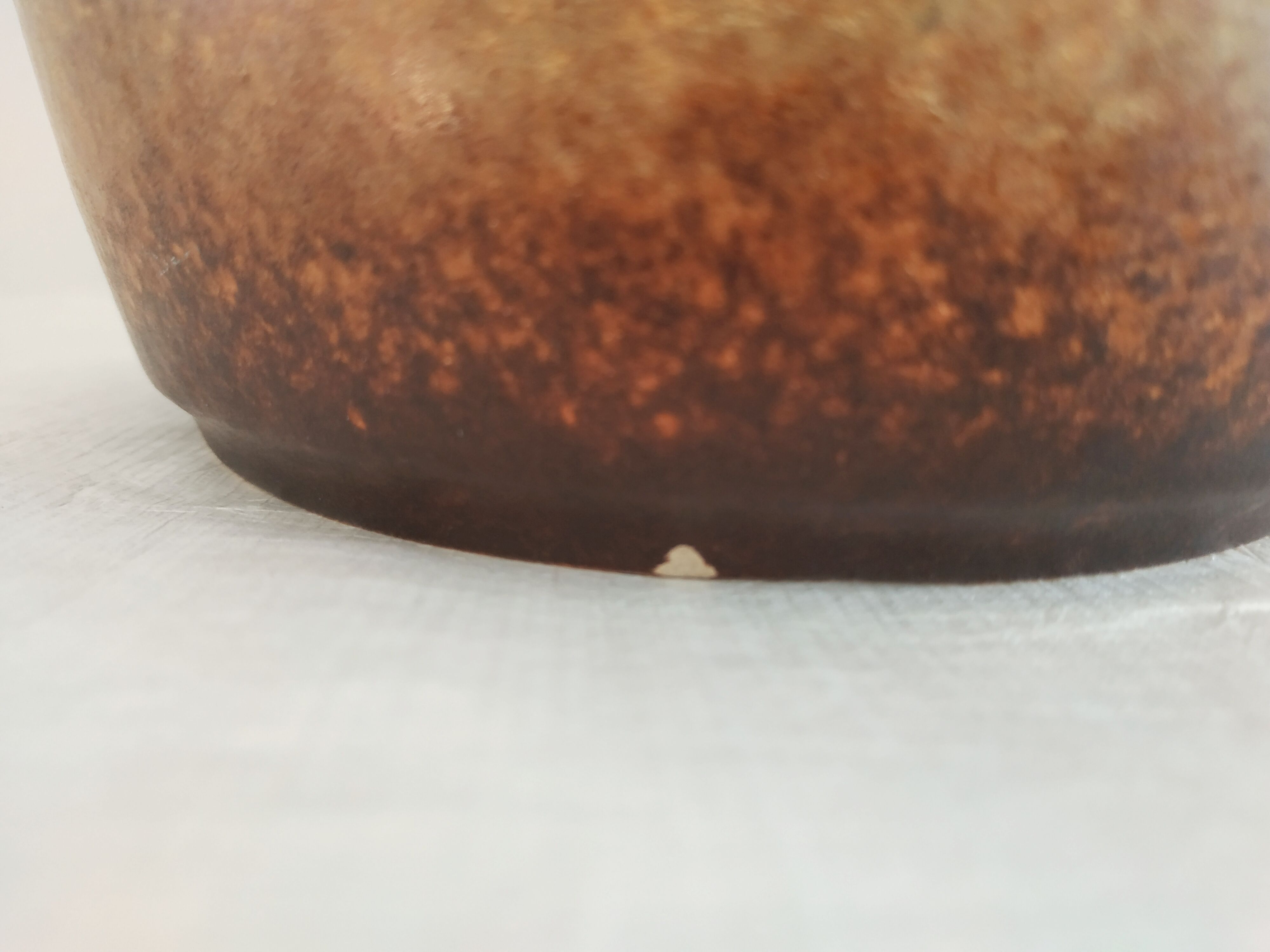 West Germany vase pitcher with red-orange enamels