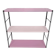 Pink metal string shelf, 2 tones, black uprights. 47x49x16 t1960 70.