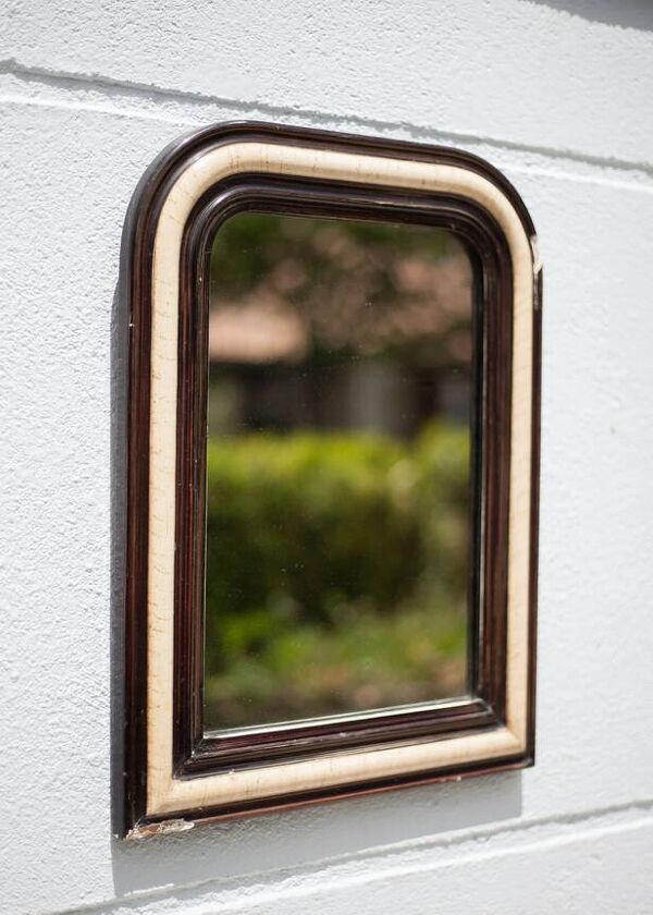 Miroir mural vintage, miroir Napoléon III , miroir bois et stuc, glace murale, décoration intérieur