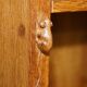 Pair of Robert Mouseman Thompson oak carved bookshelves.